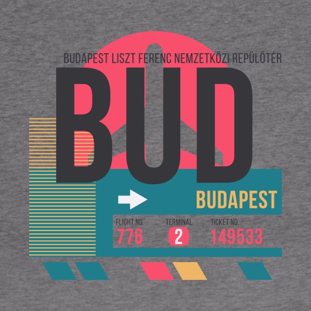 Budapest (BUD) Airport Code Baggage Tag by SLAG_Creative